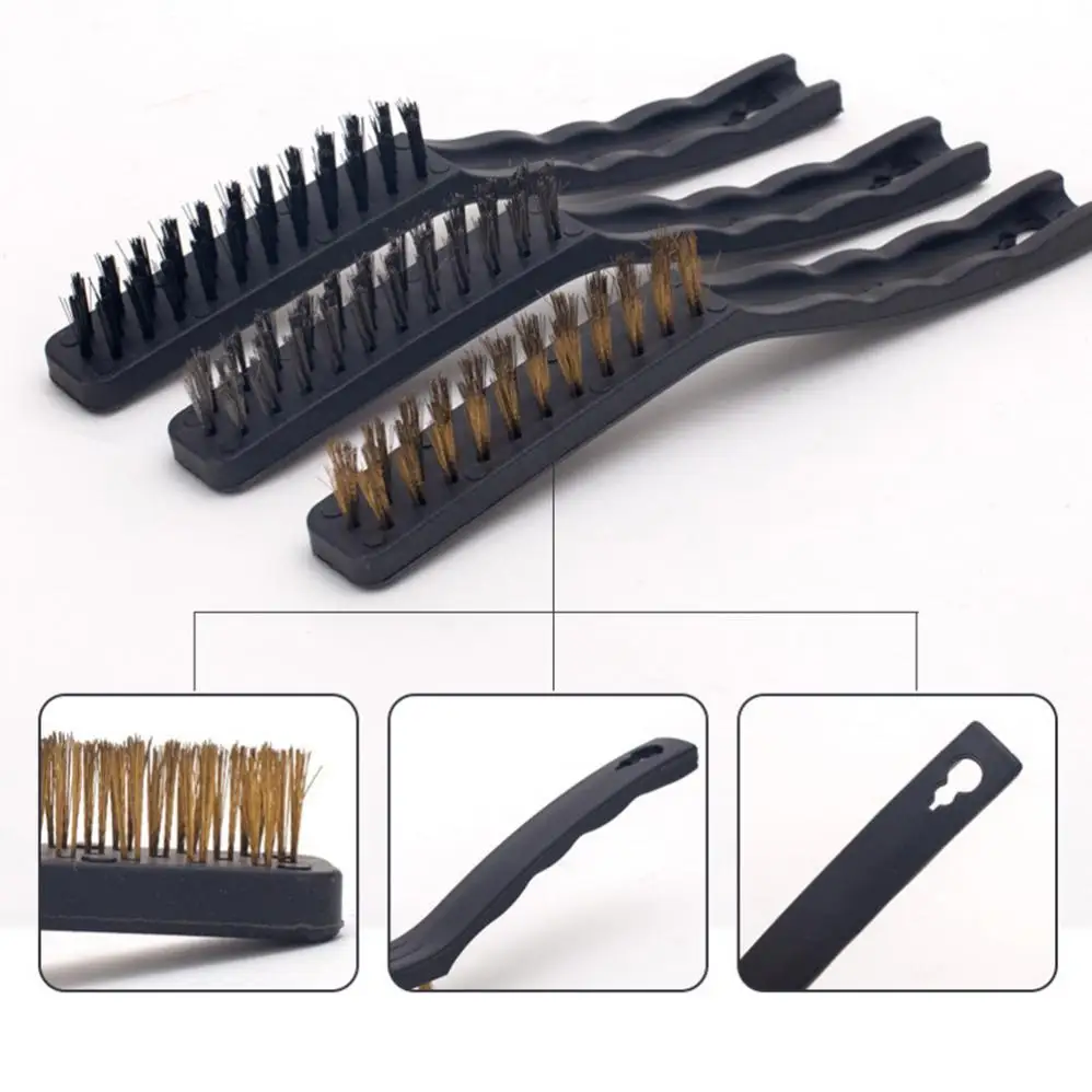 Mini Remove Rust Brush Brass Cleaning Polishing Metal Brush Cleaning Tools Home Brass Wire Stainless Steel Wire Nylon Brush