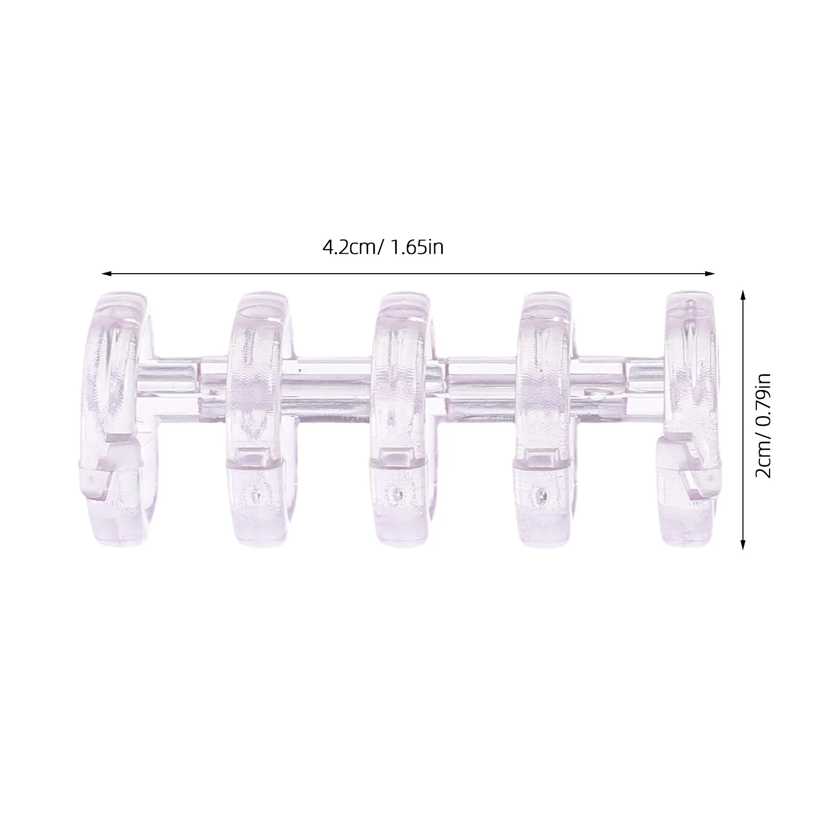 100Pcs 컬러 투명 플라스틱 루스 리프 바인더 링 플래시 카드 소책자 정리함용 5홀 개방형 바인딩 바