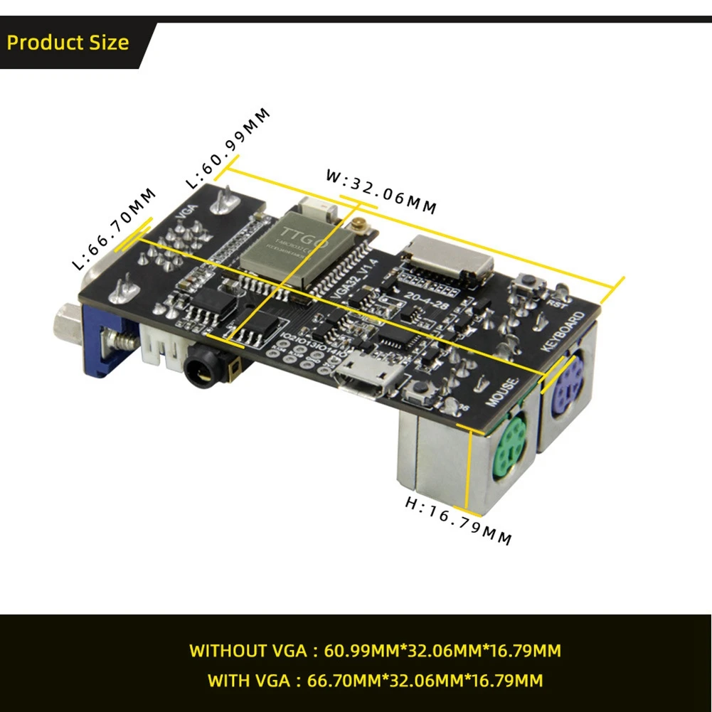 FabGL VGA32 VGA ESP32 Graphics Controller PSRAM Module V1.4