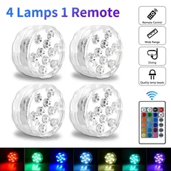 Vibrant LED RGB Underwater Lights with Magnetic Suction Cups (4 lamps 1 remote)