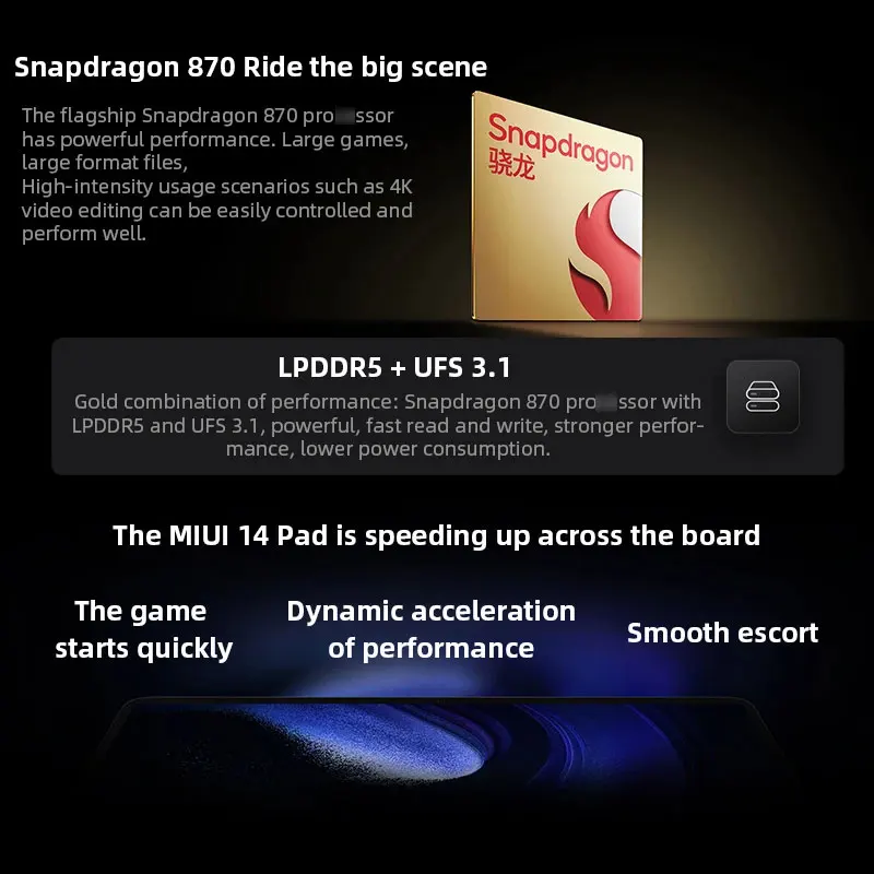 Xiaomi Pad 6 Snapdragon 870 128GB 256GB 11'' 2.8K 144Hz LCD Screen Wifi Tab 8840mAh Battery 13MP Camera Mi Tablet PC