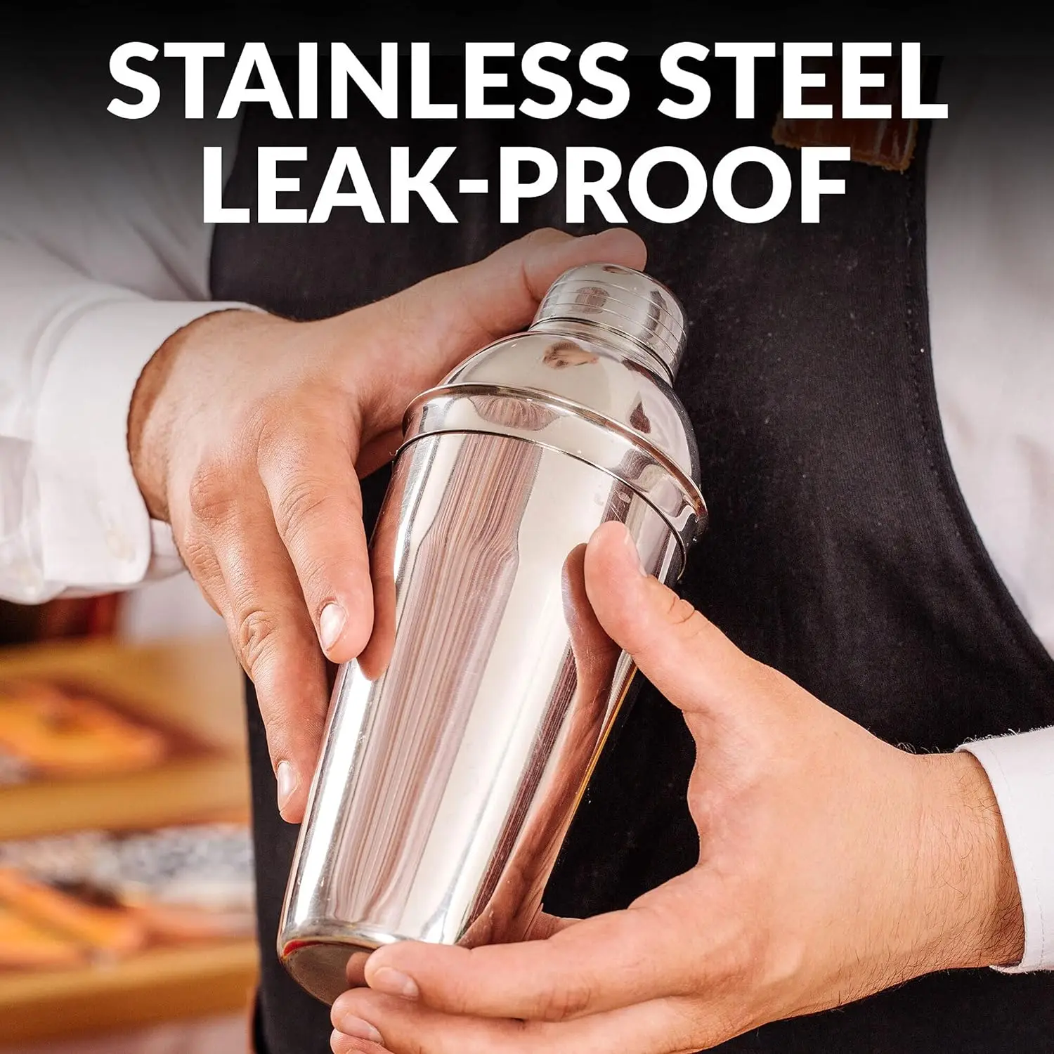 24 oz 750ml Stainless Steel Cocktail Shaker Set Mixed Drink Shaker Martini Set With Built In Strainer cocktail shaker cocktail bar tools