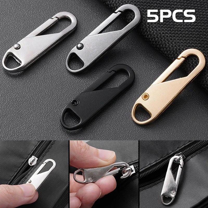 5/1Pcs Detachable Zipper Pull Metal Zippers Replacement Slider