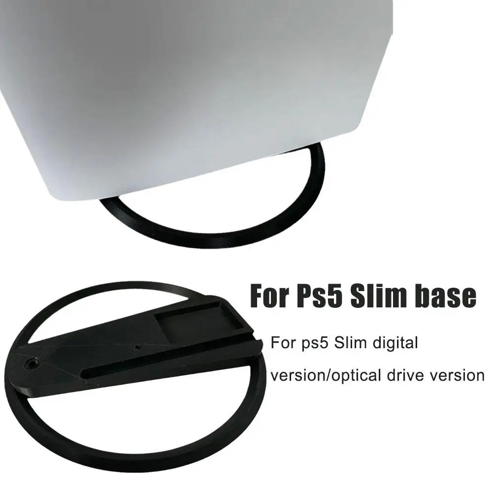 수직 스탠드 거치대 게임 콘솔 브래킷 베이스 지지대, PS5 슬림 3D 프린팅 게임 콘솔 액세서리, 블랙