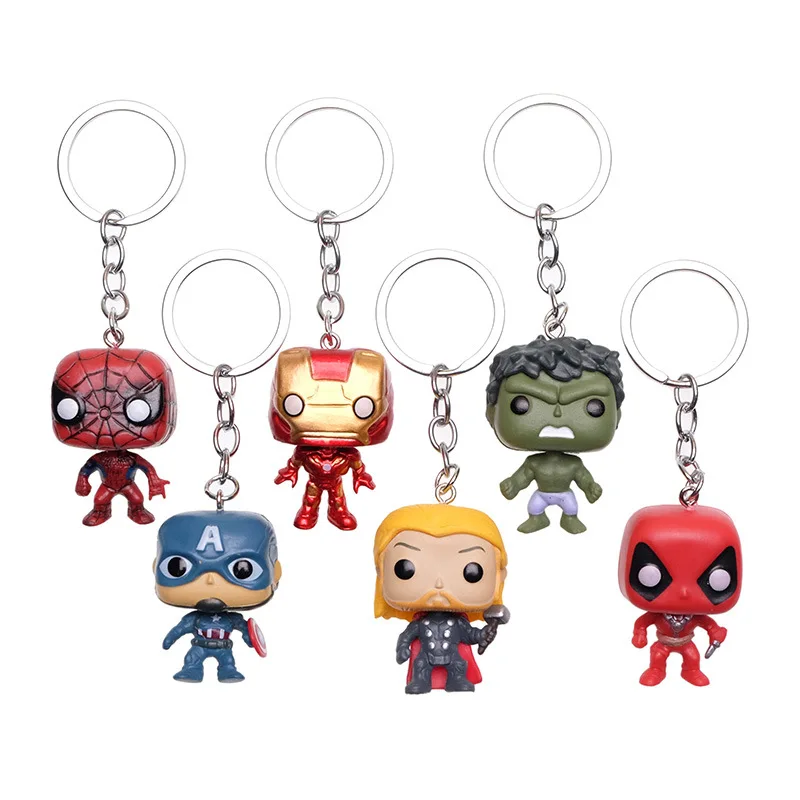 Super Hero Avenger Action Figure Anime key chain Key Ring Key Holder Gift Kids 