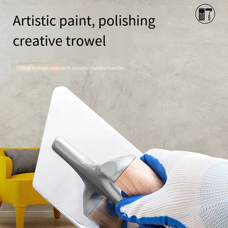 Polished Stainless Steel Venetian Plaster Trowel Set 3 PC Paint Plastering Finishing Hand Tools plastering trowel
