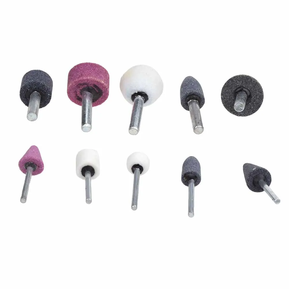 For 10-Piece Set Ceramic Grinding Head Grinding Set 3mm/6mm Shank Diameter Tool