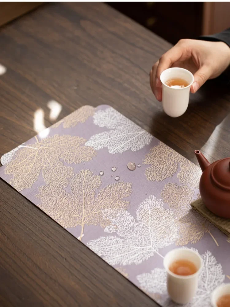 Chinese Style Waterproof Dry Tea Towel High Grade Cloth Art Teapot Mat Zen Tea Table Decoration Supplies Teaware Accessories