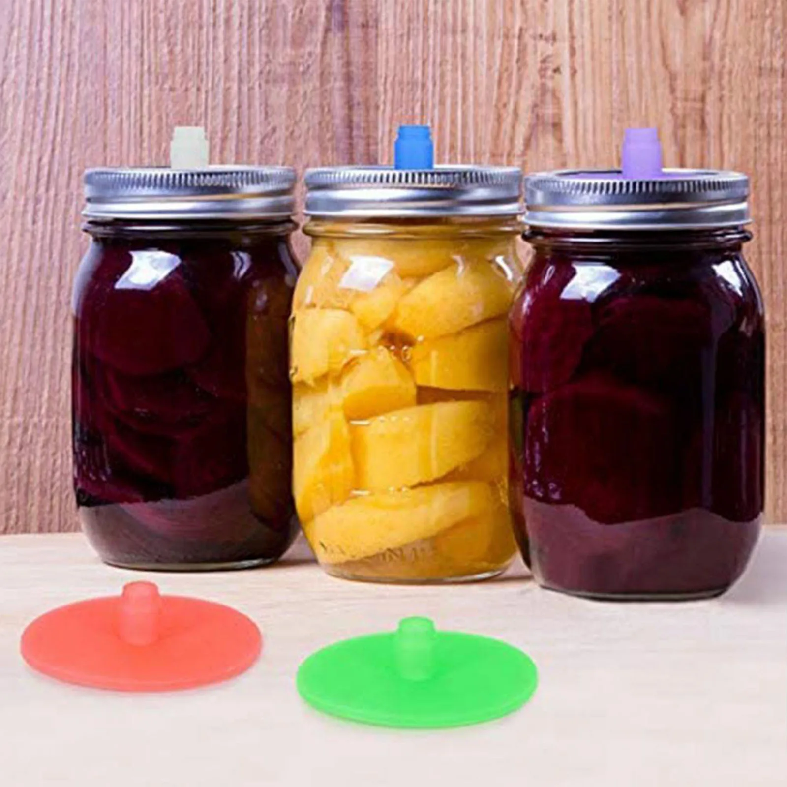 Description Picture 5 of itemSilicone Fermentation Lid, Anhydrous Airlock Fermented Pickles No Jars For Cucumbers Tomatoes Garlic Store Coffee Beans Tools