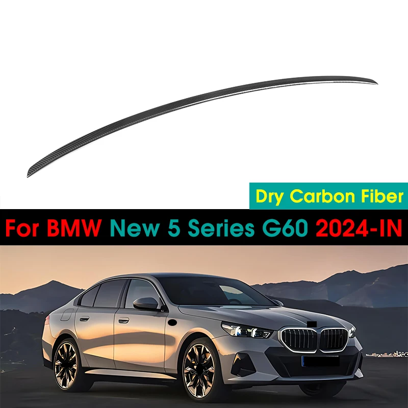 

Real Dry Carbon Fiber Car Rear Spoiler Wing Lip Extension For BMW New 5 Series G60/i5 G68 2024-IN M5 Style Rear Lip Boot Wing