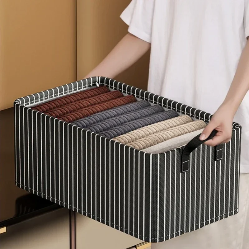 Folding Metal Frame Clothes Storage Box Large Capacity Pants Storage Box Household Moisture-proof Closet Organizer Storage Boxes 4