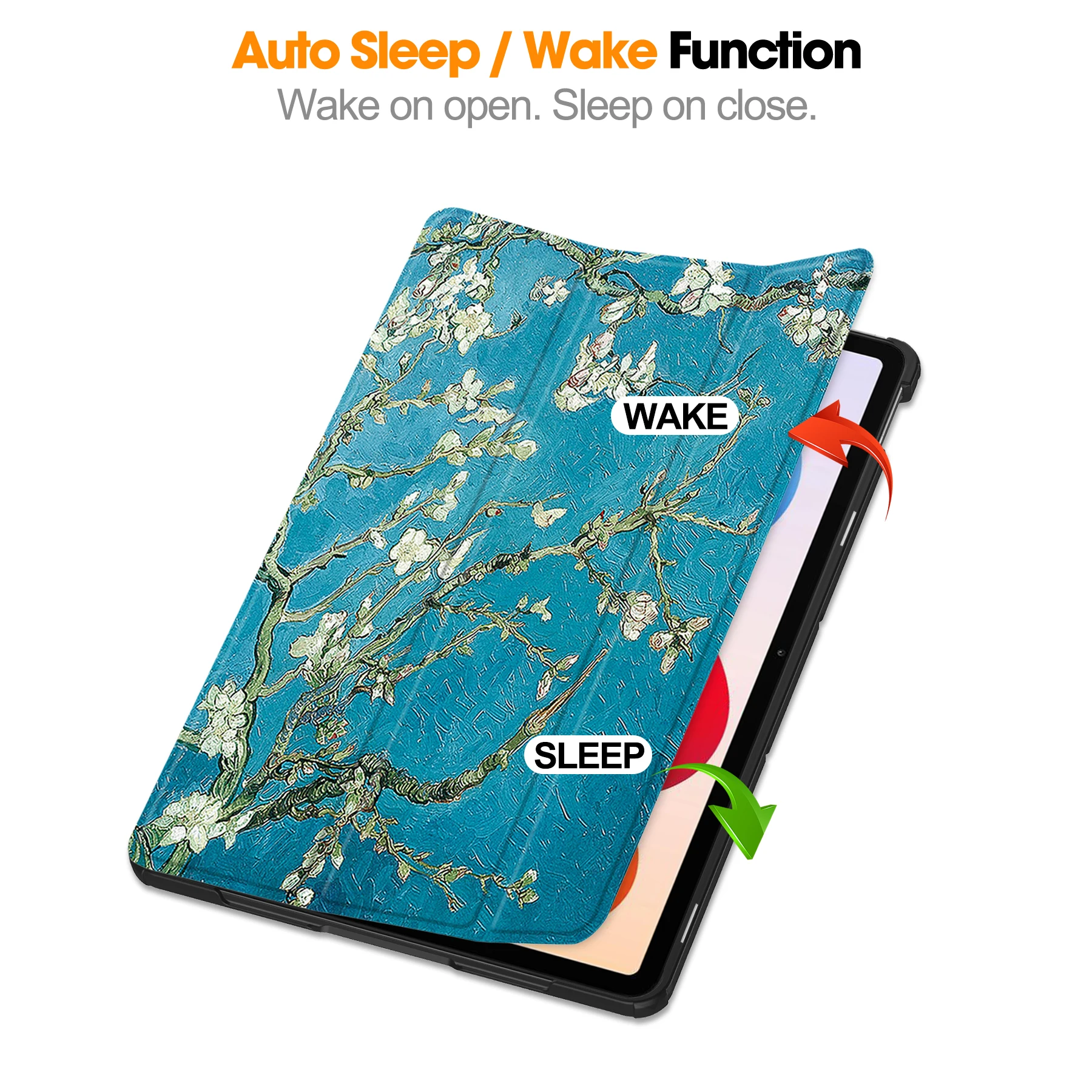 Premium PU Leather Tri-Folding Kids Stand Magnetic Tablet Cover