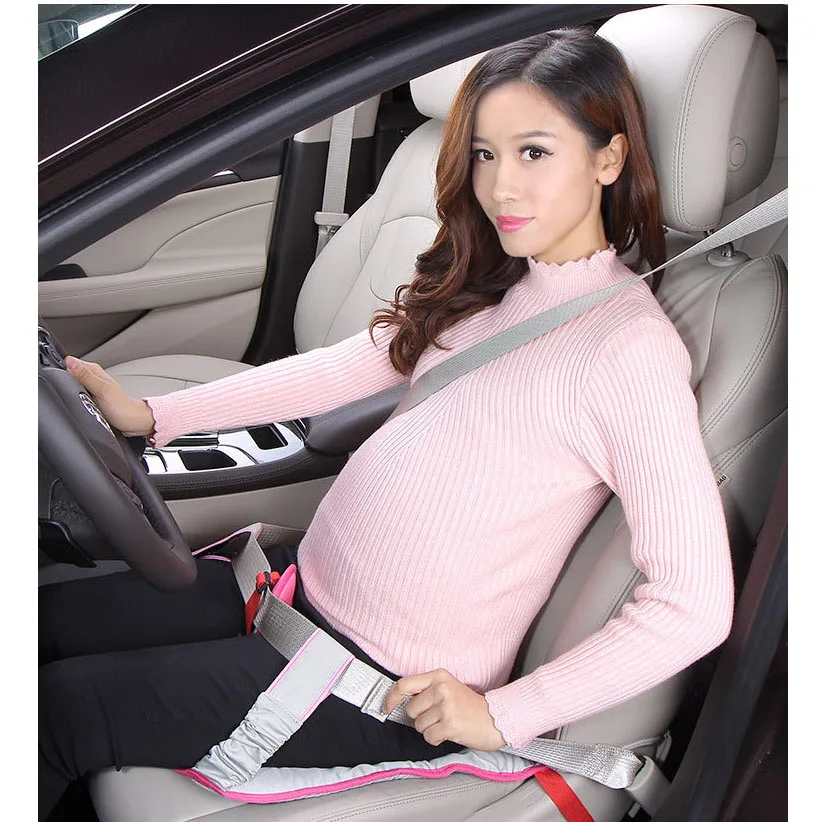 Coussin de protection pour siège auto avec clip ceinture abdominale arrière  pour femme enceinte (rose)