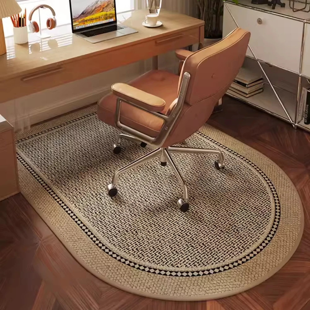 Office Chair Floor Mat Bedroom Study Desk Carpet Home Decoration Rug Large Rounded Corner Minimalist Style Stain-resistant