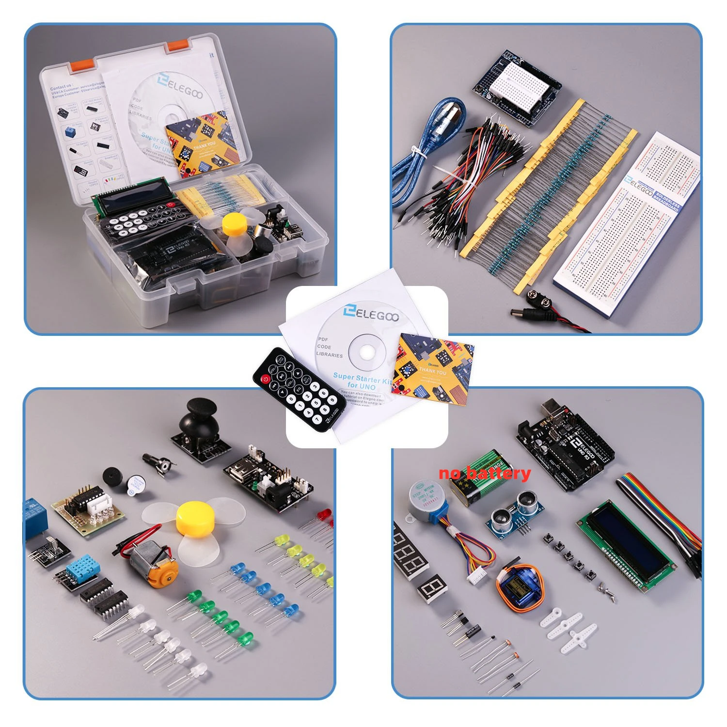 ELEGOO Arduino UNO Project Super Starter Kit with Tutorial and UNO R3 ...