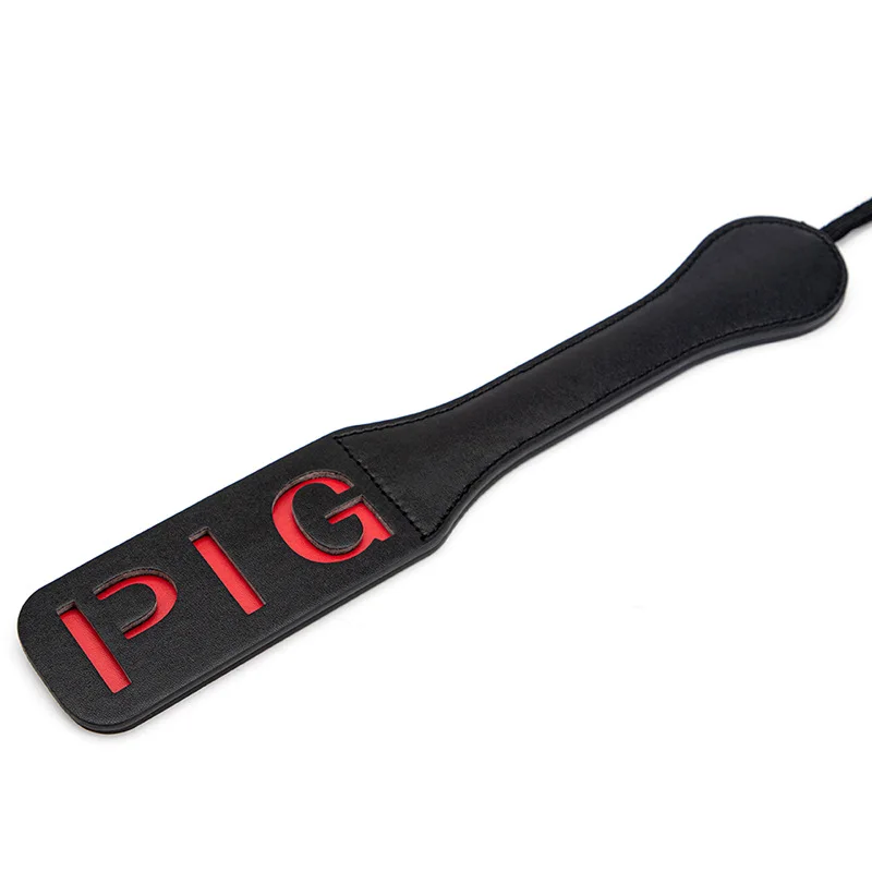 32cm PU Leather Flog Spank Hollowed out Double-Deck Paddle Horse Whip for Horse Training，Cosplay 4