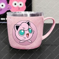 Tasses à eau en acier inoxydable pour enfants, motif dessin animé Pikachu, Psyduck, Charmander, Squirtle, pour boissons froides, cadeaux 5