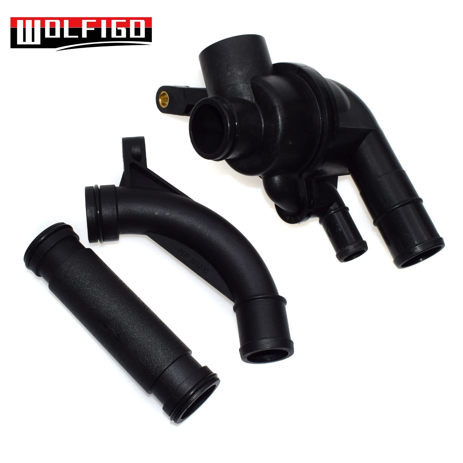 WOLFIGO New for ROVER 75 45 800 Thermostat +Housing+Pipe Kit 3PCS PEM101050, PEP101970, PEP103270 flange engine cooling kit