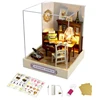 DIY Miniature Dollhouses Mini House Model Kits with Furniture and Led Lights 5