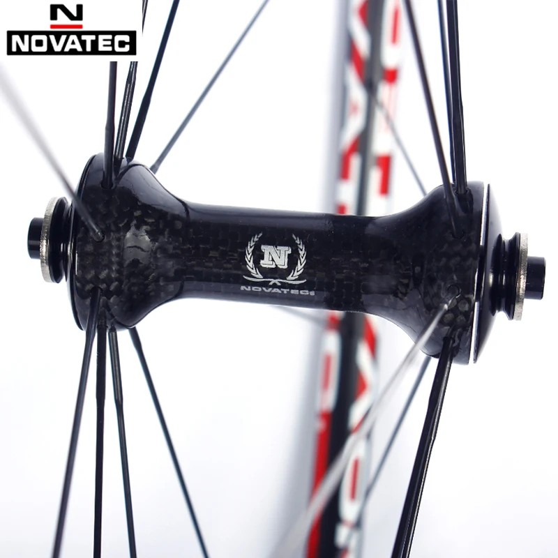 Novatec Road bike Wheelset 700C Bicycle parts Carbon fiber tubular tyres 4 Bearings 7-11speed V brake QR Bicycle carbon Wheels