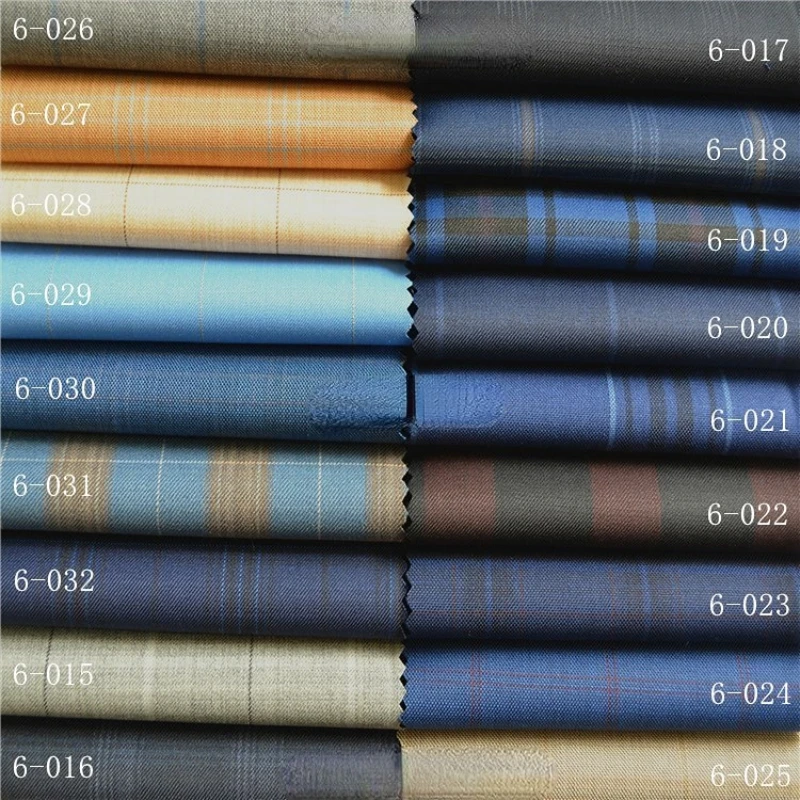 0.5m 70% Wool Suit Fabric for Men Worsted Plaid Wool Suit Pants Skirt Textile Materials for Men
