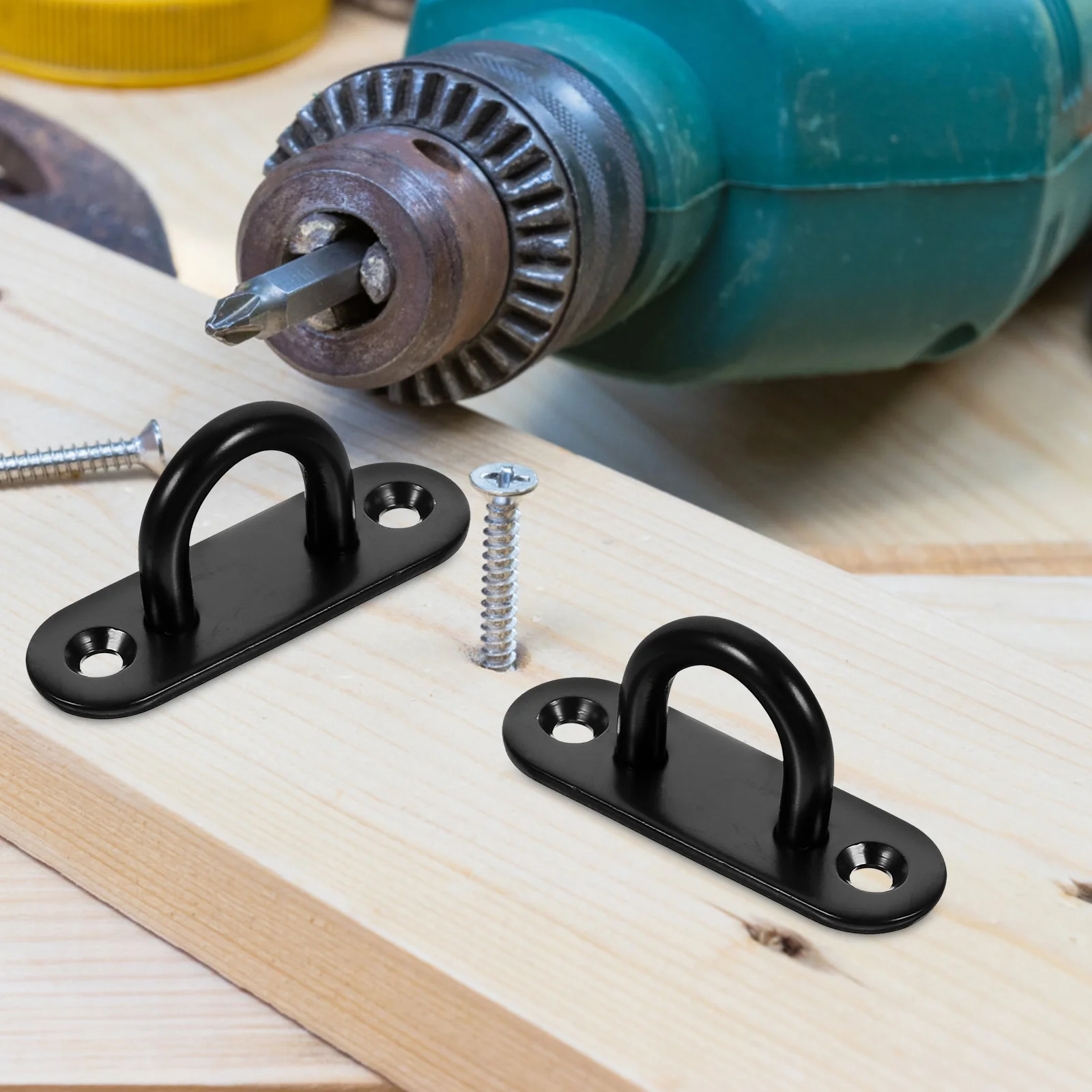 4 Pcs Shed Door Latch Roof Wall Hooks Ceiling Heavy Stainless Steel Mount Large