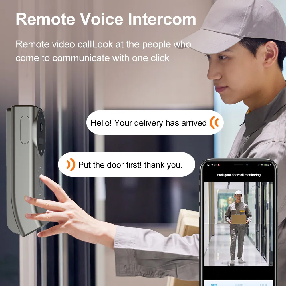 LS VISION 2K Dual Screen Video Doorbell with Chime Dual Lens PIR Motion Detection Two Way Audio Battery Powered Doorbell Camera wireless intercom doorbell