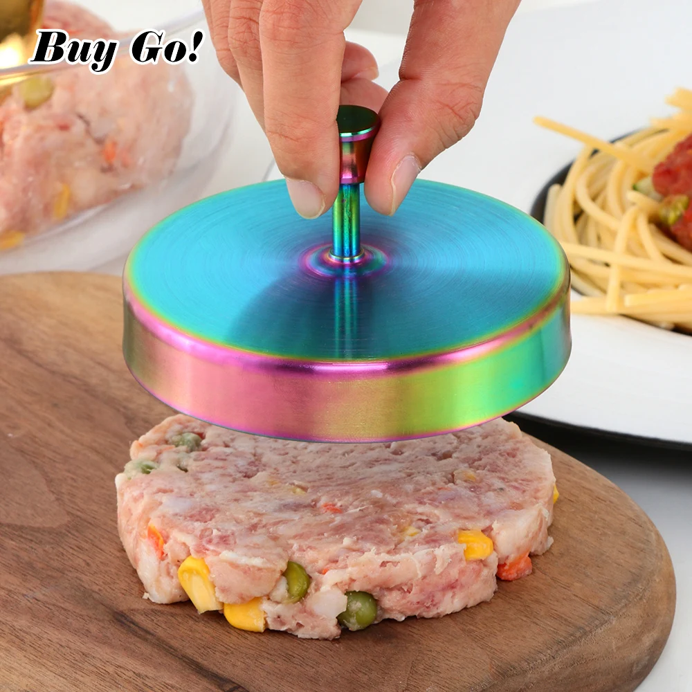 Creative Stainless Steel Non-stick Stuffed Hamburger Beef Burger Press Mould Party Grill BBQ Maker Mold Barbecue Kitchen Gadget