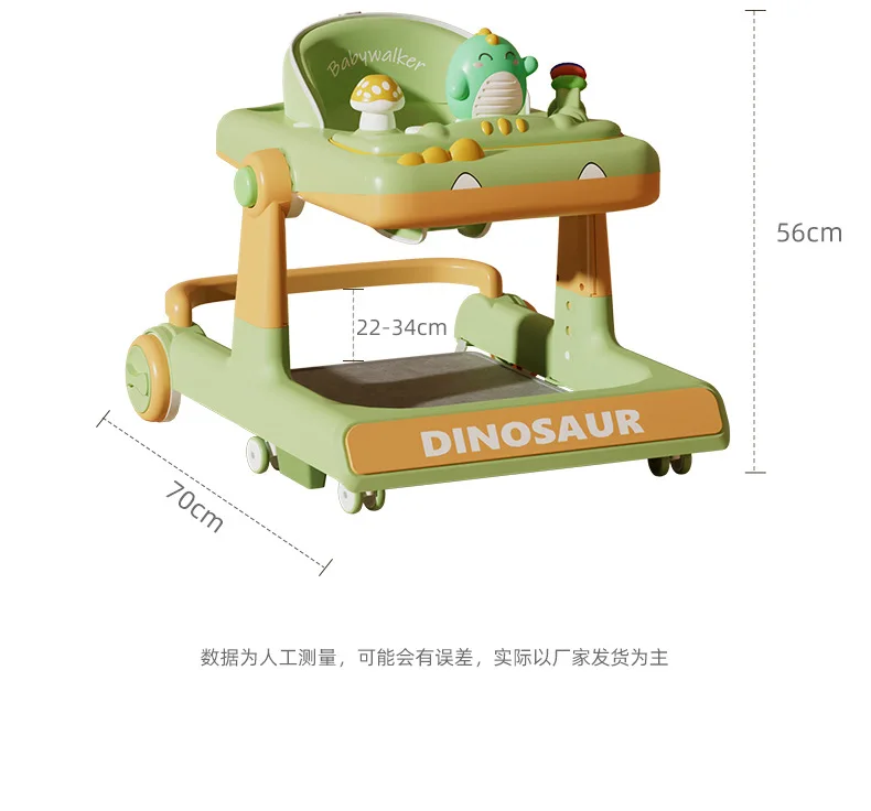 Dino Folding Baby Walker Multi-Function Anti Rollover Can Sit With Music Baby Walking Trolley Baby Stroller For 6-18 Months
