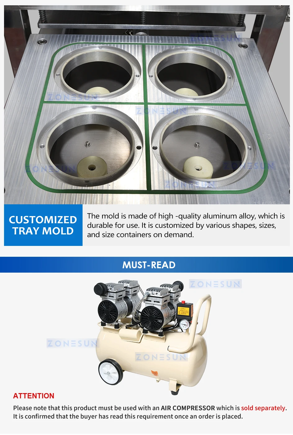 ZONESUN ZS-FK4C Semi Automatic Yogurt Cup Sealing Machine