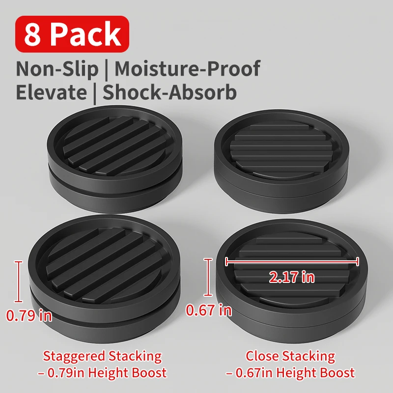 Versatile Black Furniture Leg Pads - Stackable, Cuttable, Anti-Slip, Wear-Resistant, Silent & Slide-Proof Protectors