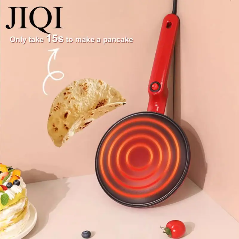 JIQI Non-stick Crepe maker Rapid heating Household Pancake machine Spring roll Pizza cake Baking pan DIY snack Washable panel