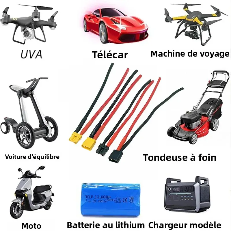 Câble XT30U F 16/14 AWG pour Drone FPV - 10cm à 500cm