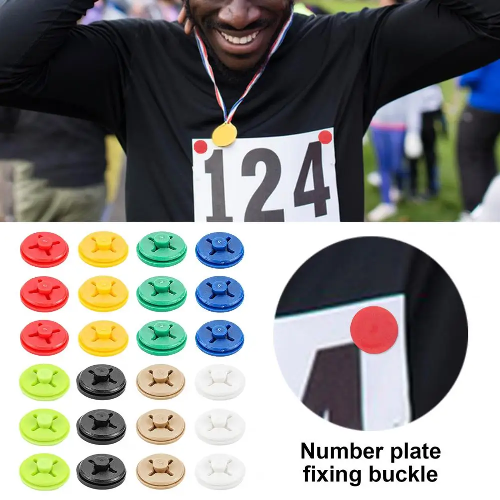12/24 Pcs 	Running Bib Clips Lightweight Number Plate Fixing Buckles Portable Skiing Cycling Race Quick Accurate Bib Holders 3