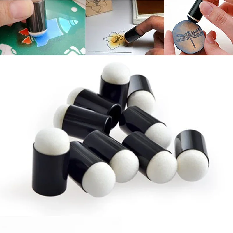 Finger Painting Sponges 10Pcs/Set Finger Painting Sponge Daubers Sponger Foam Applying Ink Chalk Inking Staining Handmade Painting Craft Tools
