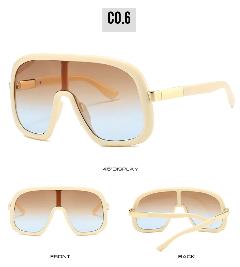 Übergroße Mode-Sonnenbrille, trendiger Farbverlauf, Vintage-Luxus-Sonnenbrille mit großem Rahmen für Damen und Herren, Damen-Sonnenbrille – Detail 10