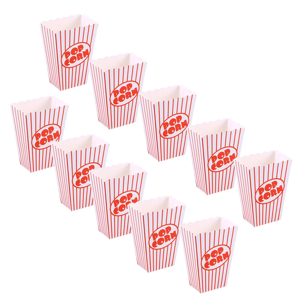 

Flatware Popcorn Wrapping Bag Popcorn Boxes Disposable Paper Stripes Baby Shower Birthday Party Supplies Containers for Home