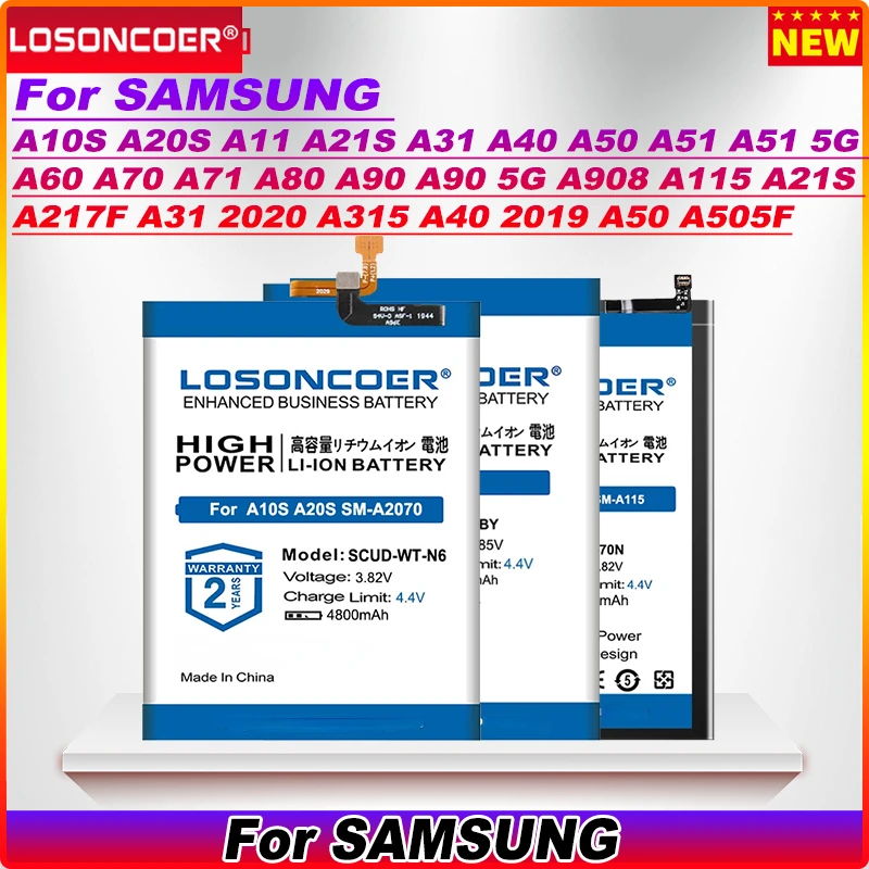 

5800mAh Battery For SAMSUNG Galaxy A31 2020 A315 A40 A50 A505F A51 A60 A70 2019 A71 A80 A90 5G A10S A20S A11 A115 A21S A217F
