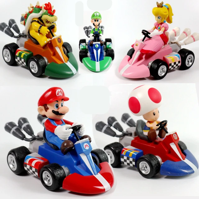 Figuras de acción de Super Mario Kart, Bowser Peach, Yoshi, juego de Anime,  muñeca, decoración de coche de carreras, regalos para niños - AliExpress