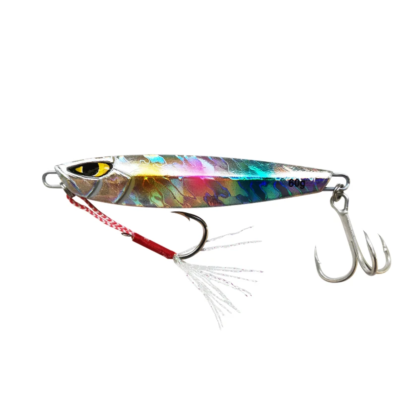 

Lutac Fishing Jigging Lure 3D Eyes High Strength Steel Assisted Hook With Feather 50mm 15g