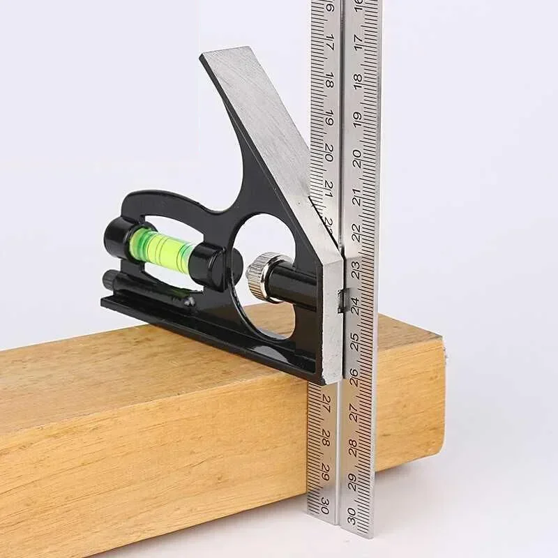 Angle Square Measuring Tools Set Precise Stainless Steel Aluminium Durable Adjustable Combination Spirit Level 12" 300mm 3