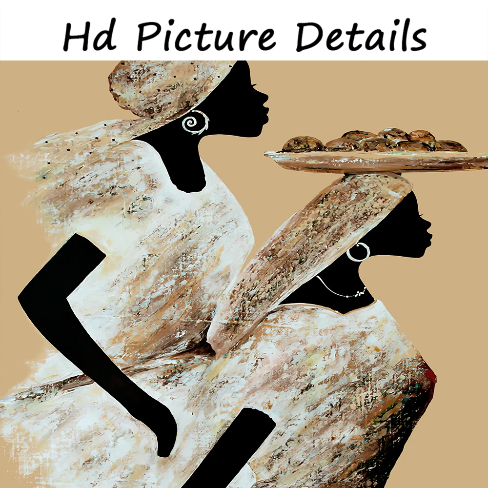 Abstract African Women Painting Wall Art Pictures New Figure Posters and Prints Art Work For Living Room Home Decoration
