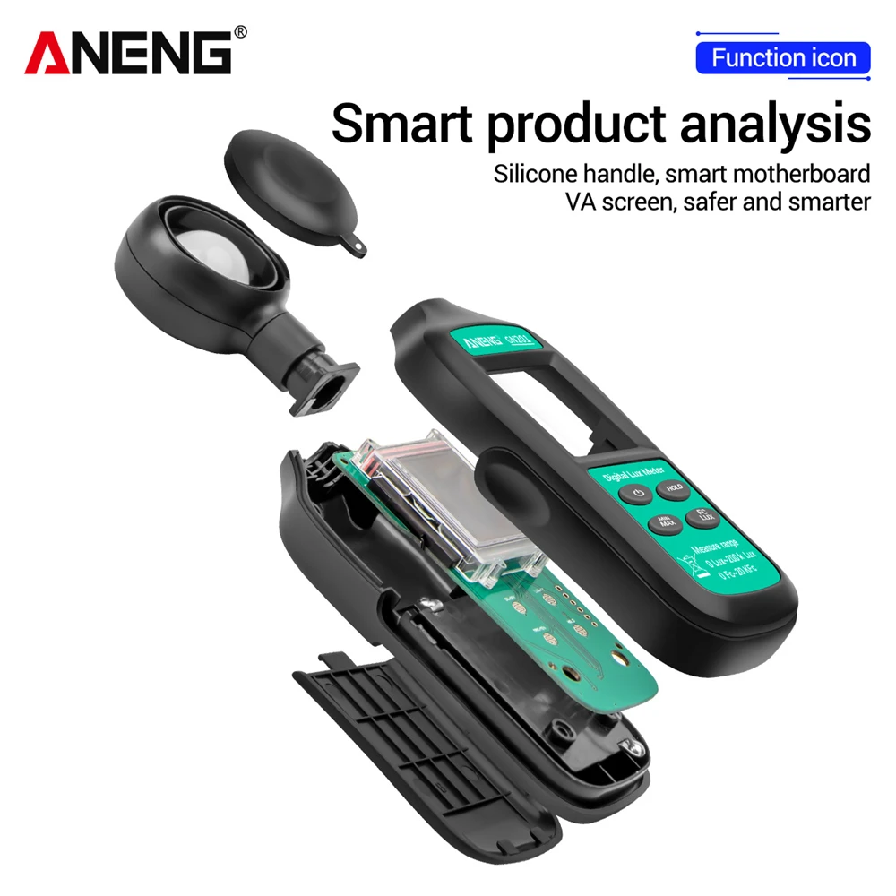 ANENG GN201 Luxmeter Digital Light Meter 200K Lux Meter Photometer UV UV Radiometer Handheld Illuminometer Photometer