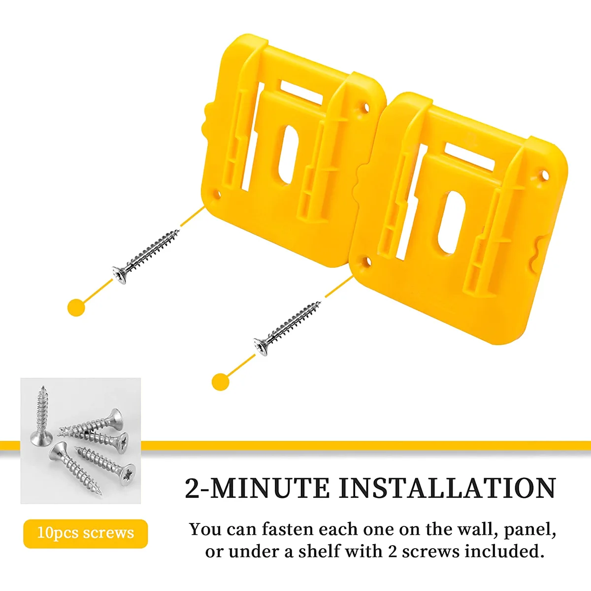 Battery Holder For 20V Battery Plastic Lithium Battery Dock Holder Wall Mount Batteries Storage Hanger for Garage Workshop 2