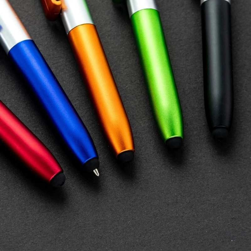 스타일러스 팁 다기능 볼펜, LED 조명, 접이식 전화 스탠드, 4 인 1 스타일러스 펜, 비즈니스 선물 펜, 5 개