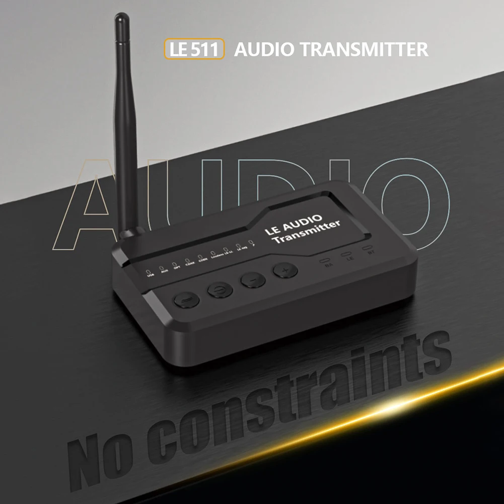 LE Audio Transmitter USB/AUX/Opt/Coax Bluetooth-Compatible 5.3 Home Stereo Audio Transmitter Adapter for Gaming Watching Music