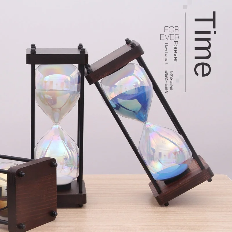 

New 15/30/60 Minutes Creative Color Ball Retro Hourglass Timer Home Office Living Room High-end Desktop Hourglass Ornaments Gift