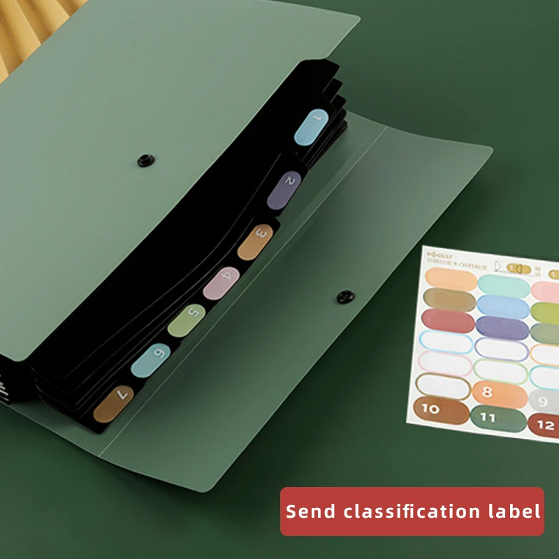 A4 Horizontal Folder Multi-layer Student Storage Bag 5 Layers Test Paper Press Button Large Capacity File Folder Transparent Folder File Bag
