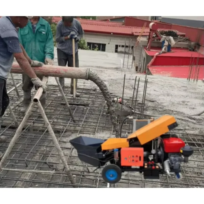 ปั๊มคอนกรีตแบบอยู่กับที่ทํางานประสิทธิภาพสูงสําหรับการสูบน้ําขนส่งคอนกรีต 1