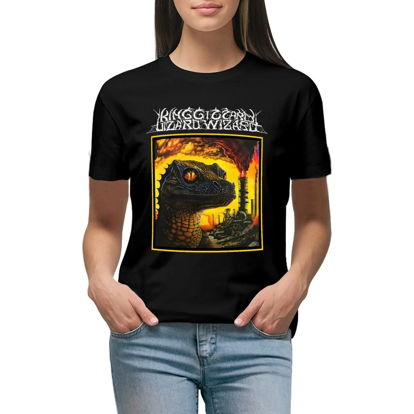 

PetroDragonic Apocalypse with title T-shirt summer tops oversized cotton t shirts Women